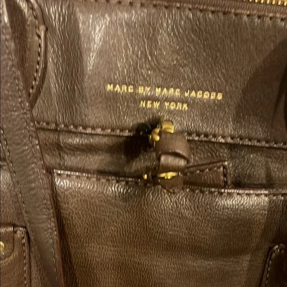 Marc Jacobs Brown Leather Tote with Gold Hardware - Picture 3 of 10